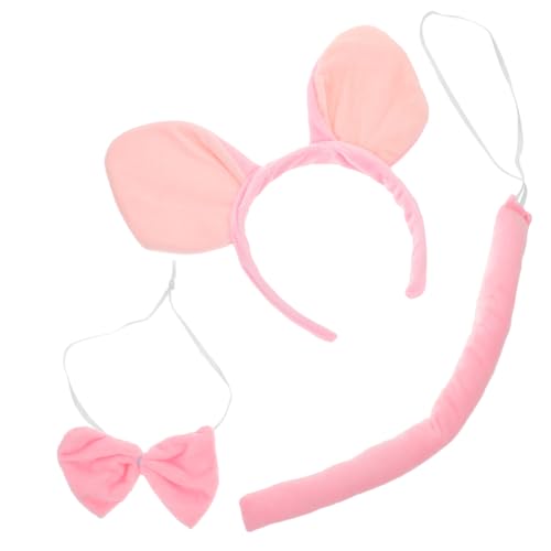Hemobllo Kuscheliges Schweine Kostüm Set mit Süßem Haarreif Schweineohren und Weiches Plüschmaterial Dekoratives Tier Stirnband für Halloween Karneval Fasching und Kostümpartys von Hemobllo