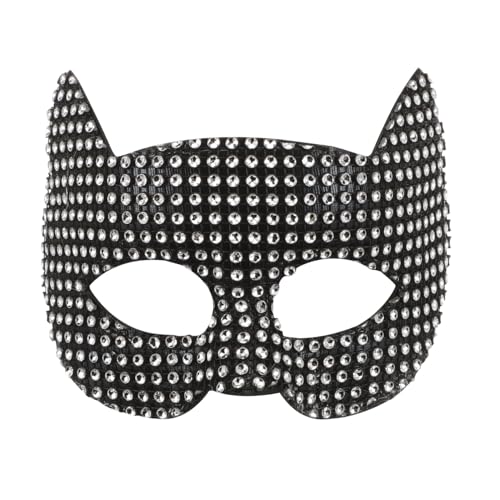 Hemobllo Leichte Katzenmaske für Halloween Cosplay Stilvolle Schwarze Maske für Kostümpartys Clubs Karneval Verstellbarem Trageband Hemobllo Leichte Katzenmaske für Halloween Cosplay Stilvolle Schwarze Maske für Kostümpartys Clubs Karneval Verstellbarem Trageband von Hemobllo