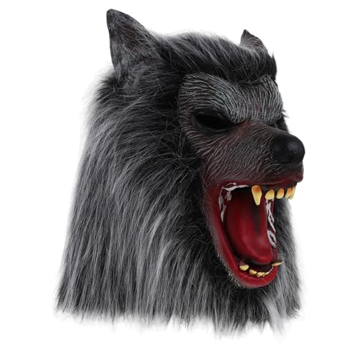 Hemobllo Leichte Wolfmaske Gruselig Atmungsaktiv Halloween Horrormaske Für Kostüm Cosplay Maskerade von Hemobllo