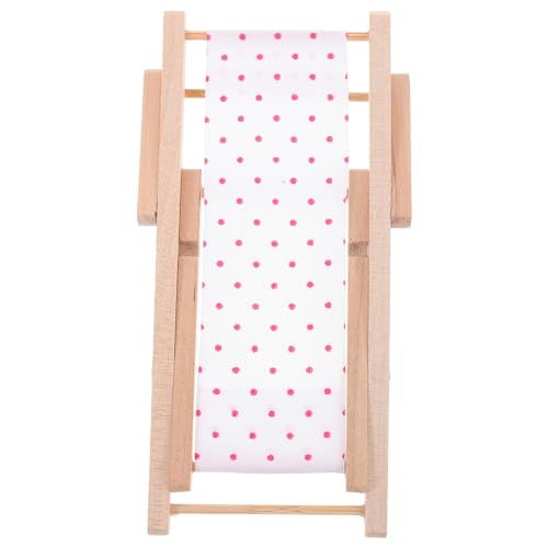 Hemobllo Liegestuhl aus Holz für Puppenhaus Strandstuhl für Hausmöbel Deko Element für Strand Szenen und Kreative Miniaturprojekte von Hemobllo