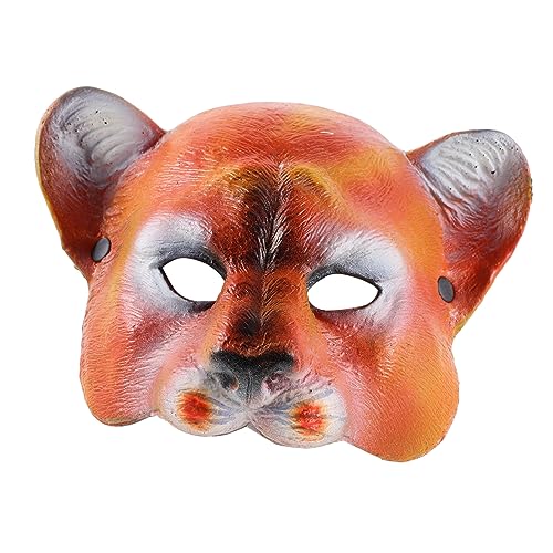 Hemobllo Löwenmaske für Erwachsene PU Material Halbe Gesichtsmaske für Halloween Karneval Cosplay Tiermaske für Mottopartys Bühnenaufführungen von Hemobllo