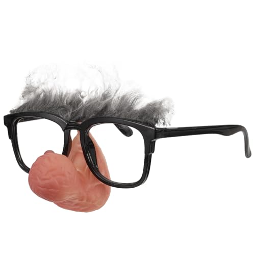 Hemobllo Lustige Clownbrille mit Großer Nase, Schwarzem Rahmen, Comedy-kostümzubehör für Halloween, Weihnachten Und Partydekorationen von Hemobllo