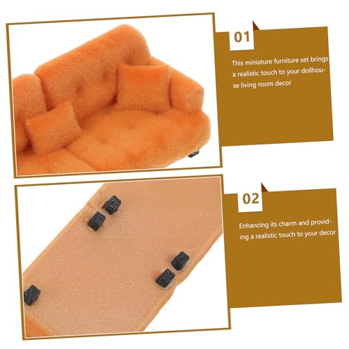 Hemobllo Maßstab Beflocktes Micro Möbelstück Braunes Mini Couch Modell für Wohnzimmer Szenen Dekoration Hemobllo Maßstab Beflocktes Micro Möbelstück Braunes Mini Couch Modell für Wohnzimmer Szenen Dekoration von Hemobllo