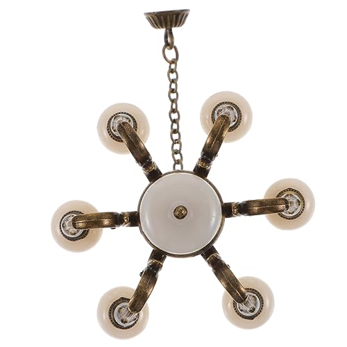 Hemobllo Maßstab Vintage Puppenhaus Deckenlampe Mini Hängelampe für Wohnzimmer Miniatur Landschaftsdeko Leichtes Feines Design von Hemobllo