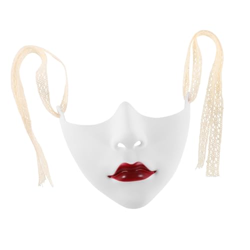 Hemobllo Mechanische Halbmaske für Damen mit Auffälligem Roten Lippen Design für Maskerade Halloween Cosplay Partys Leicht zu Hochwertigem Hemobllo Mechanische Halbmaske für Damen mit Auffälligem Roten Lippen Design für Maskerade Halloween Cosplay Partys Leicht zu Hochwertigem von Hemobllo