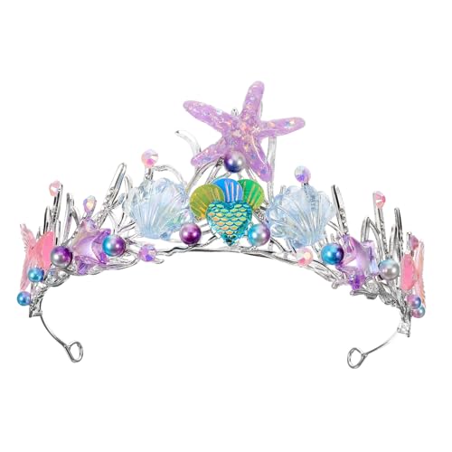Hemobllo Meerjungfrau Haarreif Krone Glitzernd Damen Mädchen Kopfstück für Party Geburtstag Robust Verarbeiteter Haarschmuck mit Design Vielseitig für Erwachsene von Hemobllo