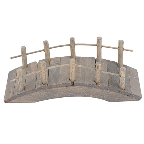 Hemobllo Mini Holzbrücke Deko Miniatur Garten Landschaftsornament Leichtes Modell DIY Puppenhaus Zubehör Hellbraun Realistische Bogenbrücke für Mini Haus Außenbereich von Hemobllo