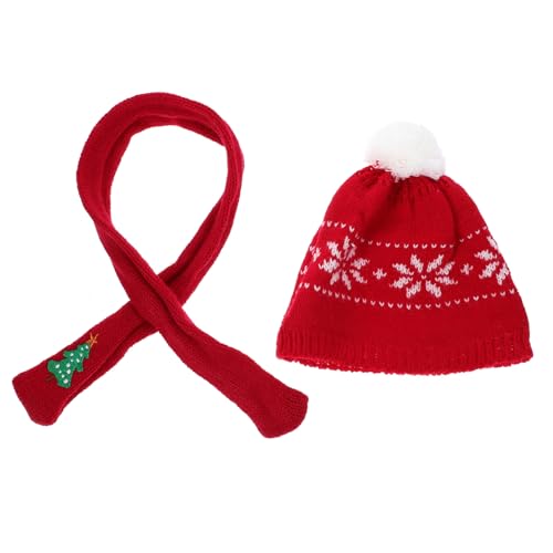 Hemobllo Mini Schneemann Mütze und Schal Strick DIY Puppenhut Weihnachten Deko Weicher Langlebiger Weihnachtsbaum Schmuck Vielseitig als Bastel und Geschenkaccessoire Geeignet von Hemobllo