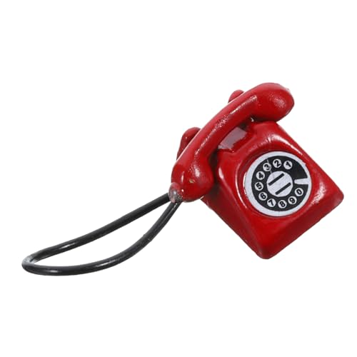 Hemobllo Mini Vintage Telefon für Puppenhaus Rote Telefon Requisite Dekoration für Miniaturmöbel und Szenen Charmantes Design Langlebig und Sicher für Kreatives Hemobllo Mini Vintage Telefon für Puppenhaus Rote Telefon Requisite Dekoration für Miniaturmöbel und Szenen Charmantes Design Langlebig und Sicher für Kreatives von Hemobllo