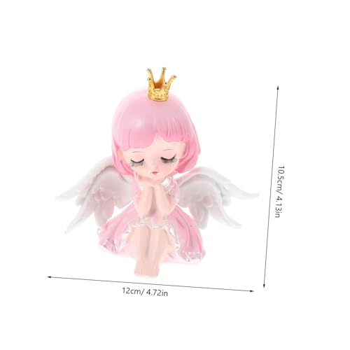 Hemobllo Miniatur Engel Mädchen Tortendeko Niedliche Engel Figur Rosa Kuchenaufsatz für Geburtstage Partys und Auto Dekoration Charmante Tortenverzierung von Hemobllo
