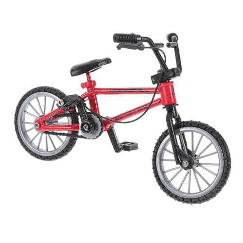 Hemobllo Miniatur Fahrrad Modell Puppenhaus Zubehör Rotes Metallmodell Stabbremsen Detailgetreu für Kreatives Dekoration und Fotorequisiten von Hemobllo