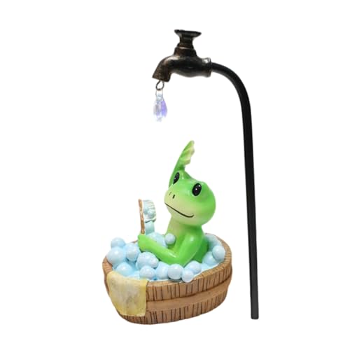 Hemobllo Miniatur Frosch Figurine Lustige Deko Mit Und Wasserhahn Wasserdichtes Resin Für Garten Tisch Und Bücherregal Niedliche Gartenstatue Für Drinnen Und Draußen von Hemobllo