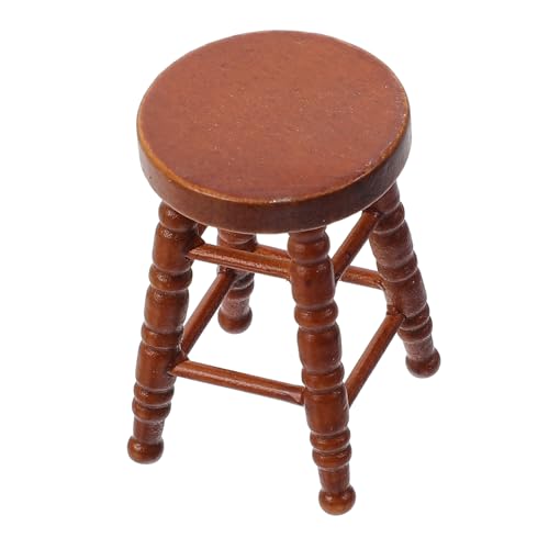 Hemobllo Miniatur Holzschemel Puppenhaus Möbel Modell Miniatur Hocker Dekoration Detailgetreu Rundkante Für Puppenhaus Wohnzimmer Schlafzimmer Garten von Hemobllo