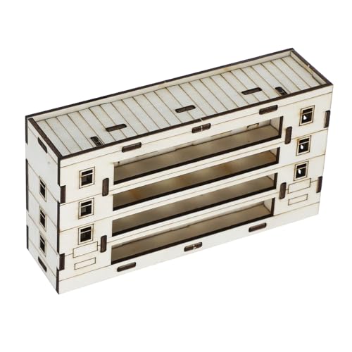 Hemobllo Miniaturhaus Hausmontagemodell Mini- -Bausatz Hausmodellbausatz Miniaturgebäudezubehör Mini-Bausatz kleines Mini Model Kit Puppenhausbauzubehör Holz Beige von Hemobllo