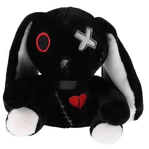 Hemobllo Neuartige Plüschkaninchenpuppe Dunkles Design Halloween Dekoration Hochwertigem Gefertigt von Hemobllo