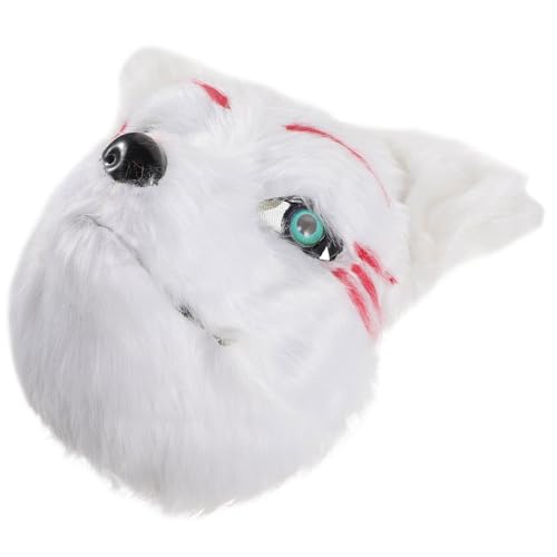 Hemobllo Pelzige Fuchsmaske für Halloween Karneval Lustige Cosplay Maske mit Offenem für Partys Rollenspiele Atmungsaktiv von Hemobllo