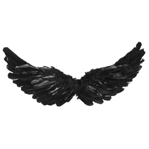 Hemobllo Plume Kostüm für Schwarze Federflügel für Halloween Cosplay Bühnenaufführungen für Kindergeburtstagsfeiern Familienfeiern von Hemobllo