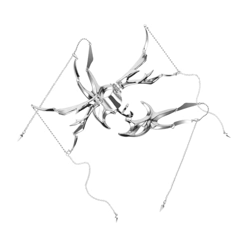 Hemobllo Punk Cosplay Maske Verstellbarer Kette Langlebiges Venezianisches Festival Accessoire für Frauen Karneval Maskenball und Halloween Einzigartiges Design für Erwachsenen von Hemobllo