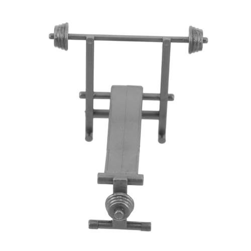 Hemobllo Puppenhaus-Fitnessgeräte Langhantel Miniatur-Hantelbank winzige Puppenhaus-Hantelbank Puppenstubenbank Zubehör für Spielhäuser Miniatur-Dinge Plastik Grey von Hemobllo