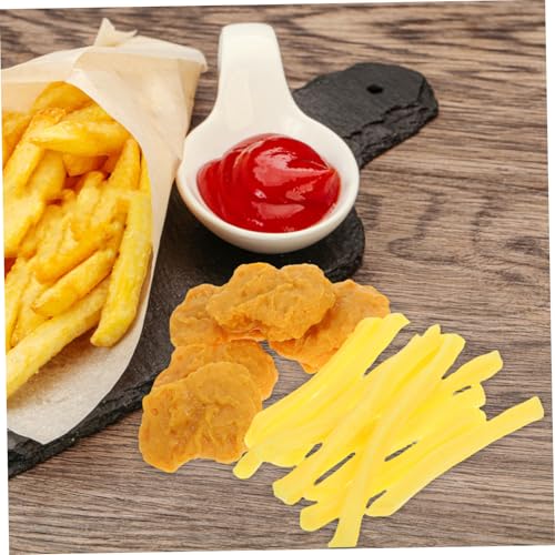 Hemobllo Realistisches Pommes Frites und Chicken Teilig PVC Modell Spielküche Dekoration Foto Requisiten Sicher Vielseitig für Party von Hemobllo