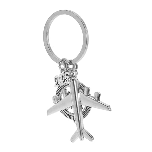 Hemobllo Reise-Schlüsselanhänger zum Aufhängen Flug Ring Schmuck reisen favorisieren Gegenwärtig Ebene Schlüsselbundanhänger Schlüsselanhänger Taschenanhänger Zinklegierung Silber von Hemobllo