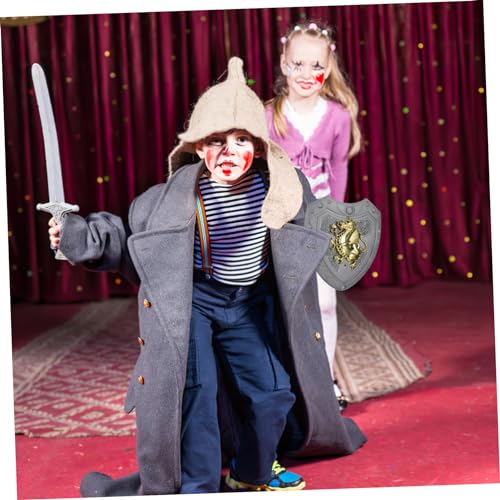 Hemobllo Ritter Schild Silberner Drachen Schild Robustes Cosplay Zubehör für Mottoparty Fasching und Rollenspiel Einstellbare Langlebiges Kunststoffmaterial Hemobllo Ritter Schild Silberner Drachen Schild Robustes Cosplay Zubehör für Mottoparty Fasching und Rollenspiel Einstellbare Langlebiges Kunststoffmaterial von Hemobllo