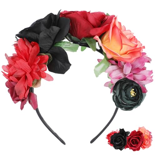 Hemobllo Rosenblüten Haarband, Halloween Blumen Stirnband für Frauen, Einzigartiges Halloween Party Accessoire, Oranges Polyester Haarteil Hemobllo Rosenblüten Haarband, Halloween Blumen Stirnband für Frauen, Einzigartiges Halloween Party Accessoire, Oranges Polyester Haarteil von Hemobllo