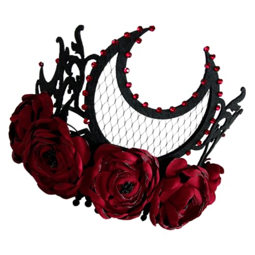 Hemobllo Rosenblumen Krone Haarreif für Erwachsene Leichtes Bequemes Stirnband mit Schwarzen Rosen Festliches Accessoire für Geburtstag Halloween Party und Karneval Hemobllo Rosenblumen Krone Haarreif für Erwachsene Leichtes Bequemes Stirnband mit Schwarzen Rosen Festliches Accessoire für Geburtstag Halloween Party und Karneval von Hemobllo