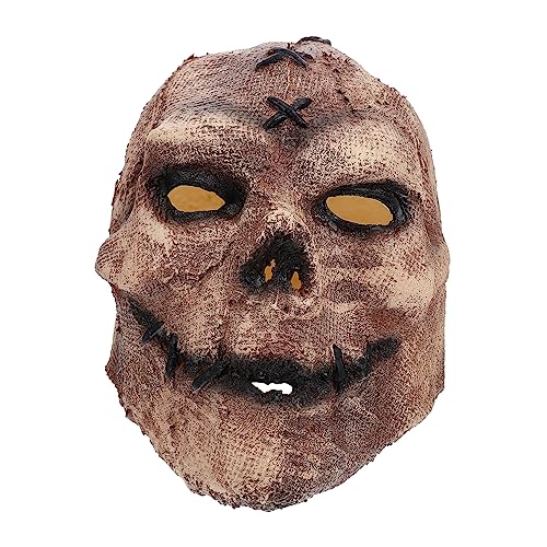 Hemobllo Scary Scarecrow Halloween Kostüm Requisite Party Zubehör für Erwachsene und Realistische Vollgesichtsmaske für Tanz und Rollenspielveranstaltungen von Hemobllo