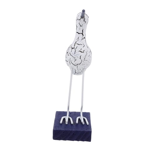 Hemobllo Seevogel-Ornament Stehende Vogelfigur Vogel aus Holz Desktop-Ornamente aus Holz Möwe Dekoration im mediterranen Stil hölzerne Statue Seevogel- Holzvogelfigur Rasenmöwe MDF von Hemobllo