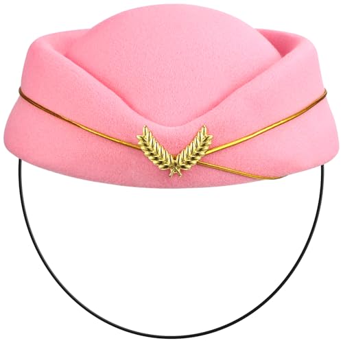 Hemobllo Stewardess Cosplay Hut für Damen Einstellbare Mütze für Airline Mottopartys Halloween und Verkleidungen Einfach Stylish von Hemobllo