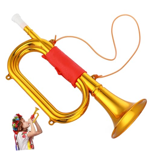Hemobllo Trompetenhorn aus Kunststoff Lernspielzeug für Musik mit Einfachem Druckknopf Zubehör für Rollenspiele und Partys Klassisches Design von Hemobllo
