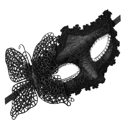 Hemobllo Venezianische Halbmaske aus Schwarzer Spitze mit Schmetterlingsmotiv Leichte Kunststoff Masquerade Maske für Faschingsparty Maskenball und Kostümfest Einheitsgröße für Erwachsene Hemobllo Venezianische Halbmaske aus Schwarzer Spitze mit Schmetterlingsmotiv Leichte Kunststoff Masquerade Maske für Faschingsparty Maskenball und Kostümfest Einheitsgröße für Erwachsene von Hemobllo