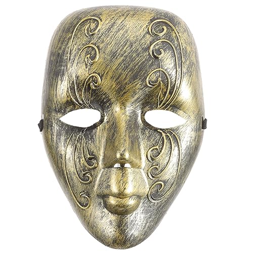 Hemobllo Vintage Masquerade Maske Vollgesichtsmaske aus Robustem Kunststoff für Damen Herren Karneval Halloween Maskenball Party Verkleidung von Hemobllo
