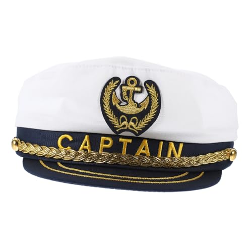 Hemobllo Wasserdichte Verstellbare Matrosenmütze für Erwachsene Atmungsaktiver Seglerhut aus Polyester Kapitänsmütze für Yacht Party Cosplay und Kostümzubehör von Hemobllo