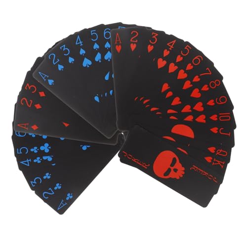 Hemobllo Wasserfeste Spielkarten im Kreativen Design aus Robustem Schwarzem PVC für Outdoor Spiele Partys und Familienabende Kartendecks für Vielseitigen Spielspaß von Hemobllo