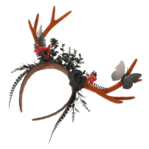 Hemobllo Weihnachtliches Geweih Haarreif Kunststoff Haarband Leichtes Xmas Party Accessoire Einheitsgröße für Festliche Verkleidung und Weihnachtsfeier von Hemobllo