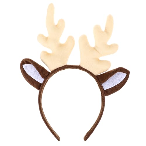 Hemobllo Weihnachts Hirschgeweih Haarreif in Robust und Rutschfest Komfortabel für Damen und Mädchen Festliches Xmas Party Zubehör und Haarschmuck für Winterkostüm von Hemobllo