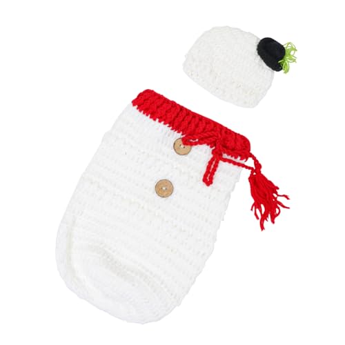 Hemobllo Weihnachtsschlafsack Schneemann Overall Kleinkind Requisiten-outfits Für Säuglingsfotografie Baby Weihnachtsoverall Baby-outfits Weiß Garn Arbeitskleidung Weihnachten Neugeboren von Hemobllo