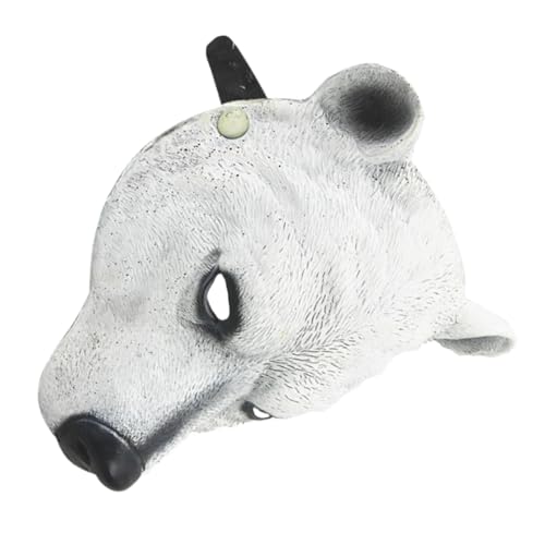 Hemobllo Weiße Bärenmaske für Halloween Kostümpartys Komfortable Tiermaske für Cosplay Karneval Langlebiges Atmungsaktives Material Festliche Anlässe Hemobllo Weiße Bärenmaske für Halloween Kostümpartys Komfortable Tiermaske für Cosplay Karneval Langlebiges Atmungsaktives Material Festliche Anlässe von Hemobllo