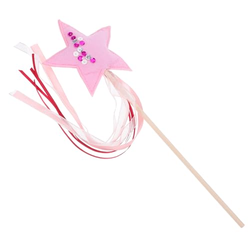 Hemobllo Zauberstab Feenstab Für Frauen Farbbandstab Sternenzauberstäbe Für Feenstäbe Für Mädchen Band-fee-Sticks Partydekorationen Mit Prinzessinnenstäben Plastik von Hemobllo