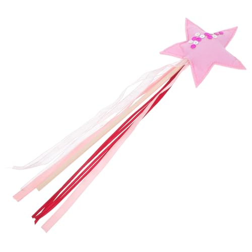 Hemobllo Zauberstab Prinzessin Gastgeschenke Partydekorationen mit Prinzessinnenstäben Partydekorationen für Prinzessinnen Farbbandstab Sternenstäbe Band-Fee-Sticks Plastik von Hemobllo