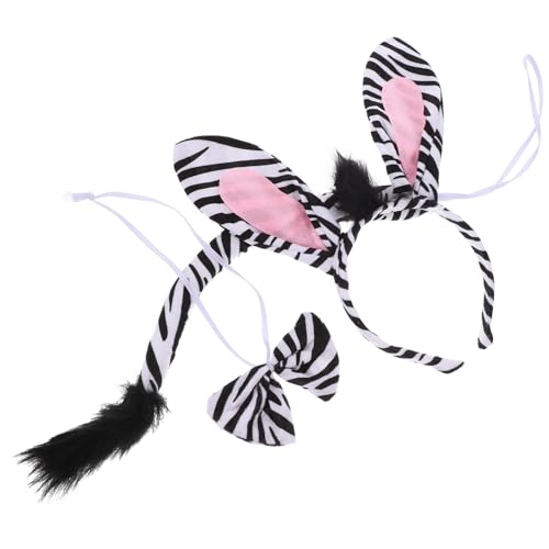 Hemobllo Zebra Kostüm Teilig mit Elastischem Haarreif Schleife und Bequemes Party Accessoire für Karneval Halloween Cosplay und Geburtstagsfeiern Niedliches Tierkostüm für Damen und von Hemobllo