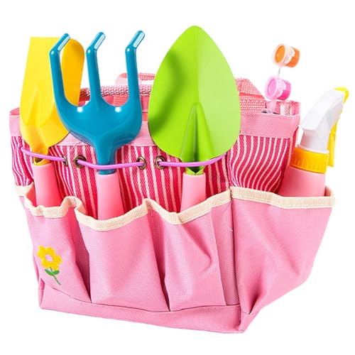 10pcs/Set Kids Gardening -Werkzeuge Buntes Gartenset mit Rechen, Schaufel, Wasserdose, Schürze und mehr DIY -Kleinkind für Geschenke im Freien, Halloween Decor von Hemore