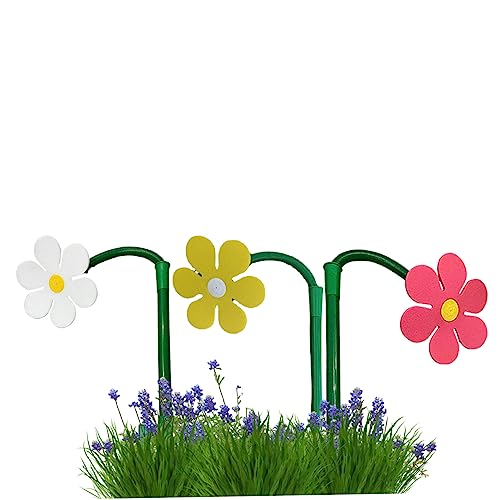 Blumengartengaser -Sprinkler, 29,9 -Zoll -Tanzblumsprinkler mit Pfahl- und Wasserpfeifanpassung, verrückte Gänseblümchen -Rasensprinkler für Gartengarten Kinder Spielen (weiß) von Hemore