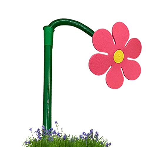 Blumengartensprinkler, 29,9 Zoll Crazy Daisy Sprinkler mit Pfahl, lustige tanzende Blumensprinkler für Kinder Spielen Gartenwässerung (Pink) von Hemore