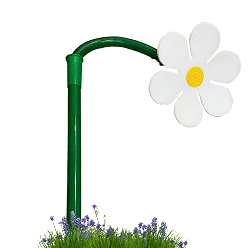 Blumengartensprinkler, 29,9 Zoll Crazy Daisy Sprinkler mit Pfahl, lustige tanzende Blumensprinkler für Kinder Spielen Gartenwässerung (weiß) von Hemore