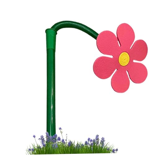 Crazy Daisy Sprinkler für Hof, 29,9 -Zoll -Tanzblumensprinkler mit Wasserpfeifanpassung, Gartenrasen Sprinkler für Garten Kinder Spielen (rot) von Hemore