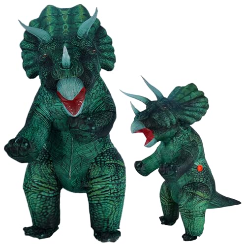 Dinosaurierkostüm Triceratops aufblasbares Dinosaurierkostüm lustige Halloween -Kostüme für das Halloween -Cosplay der Party, Erwachsene, aufblasbar von Hemore