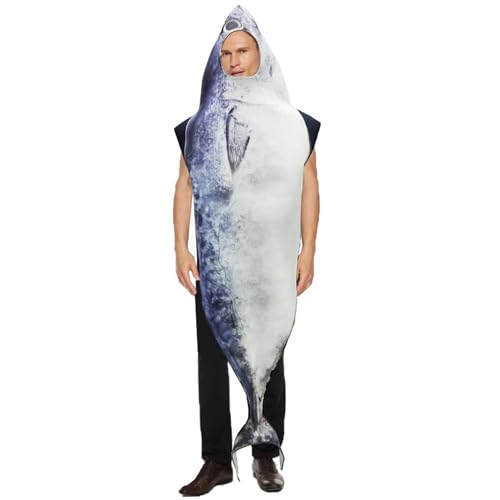 Fischkostüm für Erwachsene, 170x60 cm lustiges Schwamm Fischkostüm für Adult Halloween Party Supplies (M) von Hemore